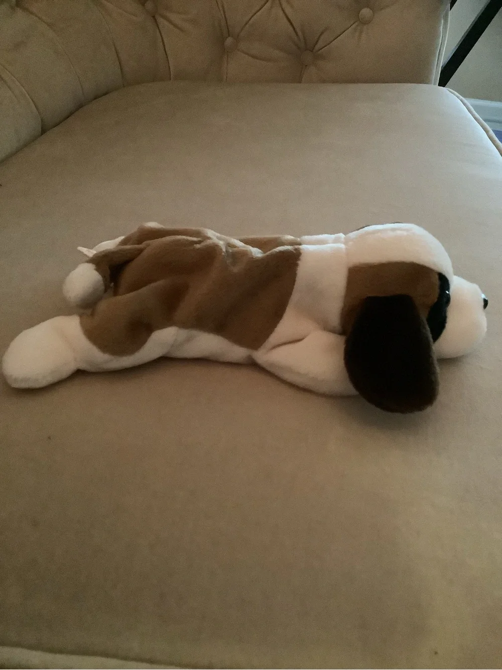 Ty Plush Puppy in Brown, White & Dark Brown